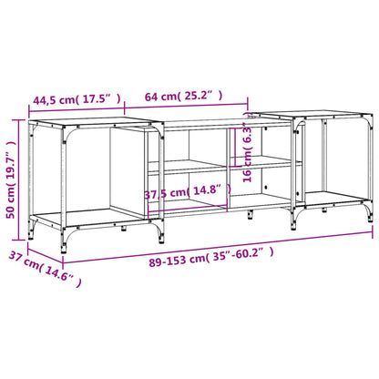 TV Cabinet Smoked Oak 153x37x50 cm Engineered Wood