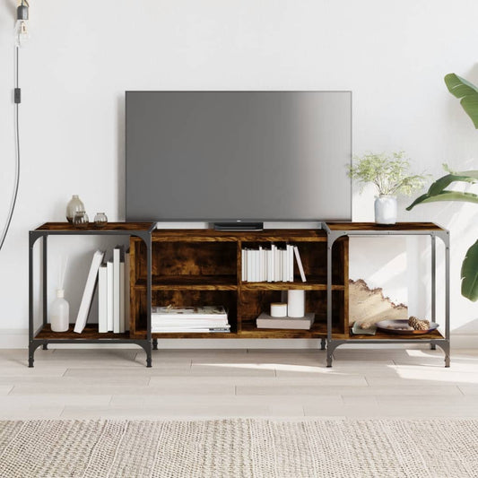 TV Cabinet Smoked Oak 153x37x50 cm Engineered Wood