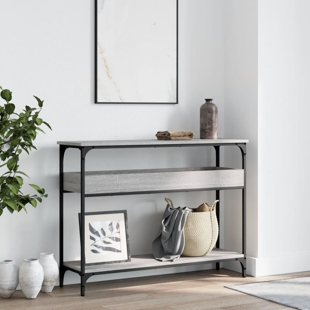 Console Table with Shelf Grey Sonoma 100x29x75cm Engineered Wood