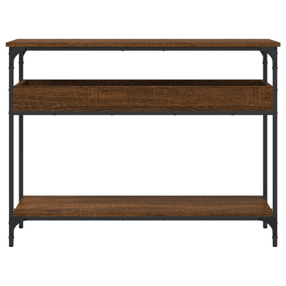 Console Table with Shelf Brown Oak 100x29x75cm Engineered Wood