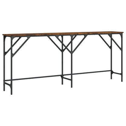 Console Table Smoked Oak 180x29x75 cm Engineered Wood