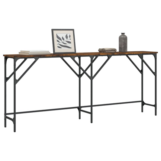 Console Table Smoked Oak 180x29x75 cm Engineered Wood