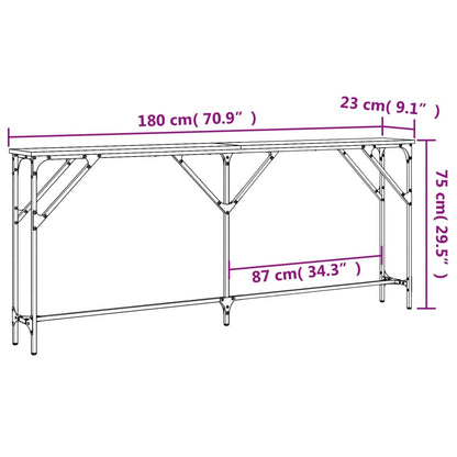 Console Table Grey Sonoma 180x23x75 cm Engineered Wood