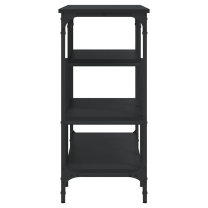 Console Table with Shelves Black 100x35x75 cm