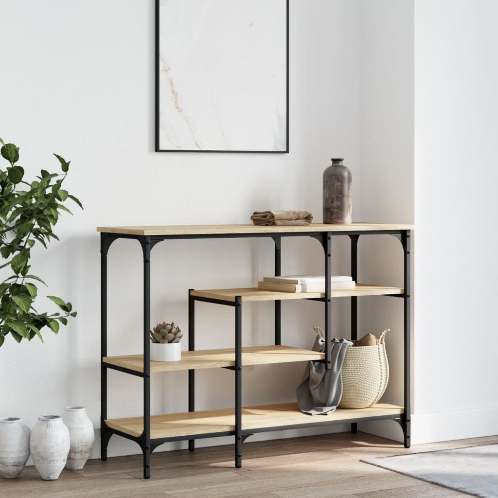 Console Table with Shelves Sonoma Oak 100x35x75 cm