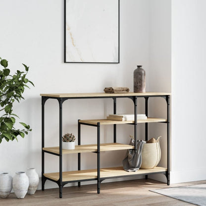Console Table with Shelves Sonoma Oak 100x35x75 cm