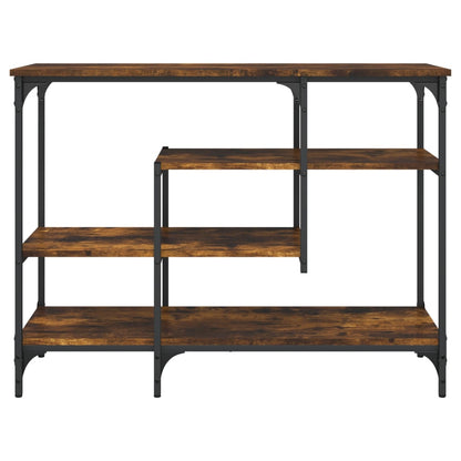 Console Table with Shelves Smoked Oak 100x35x75 cm