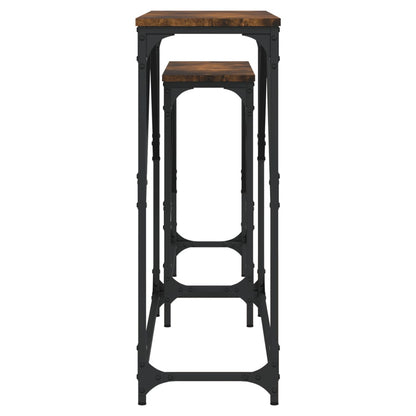 Nesting Console Tables 2 pcs Smoked Oak Engineered Wood