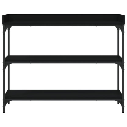 Console Table with Shelves Black 100x30x80 cm