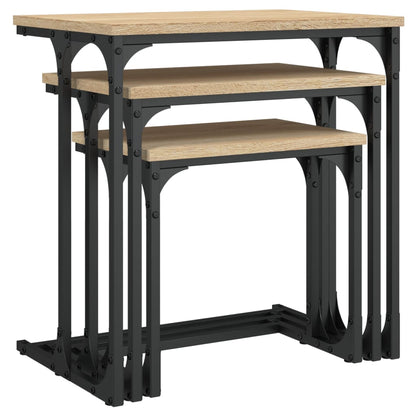 Nesting Coffee Tables 3 pcs Sonoma Oak Engineered Wood