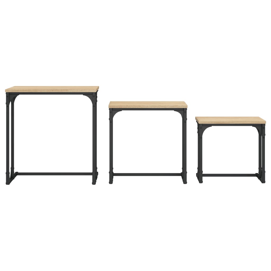 Nesting Coffee Tables 3 pcs Sonoma Oak Engineered Wood