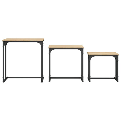 Nesting Coffee Tables 3 pcs Sonoma Oak Engineered Wood