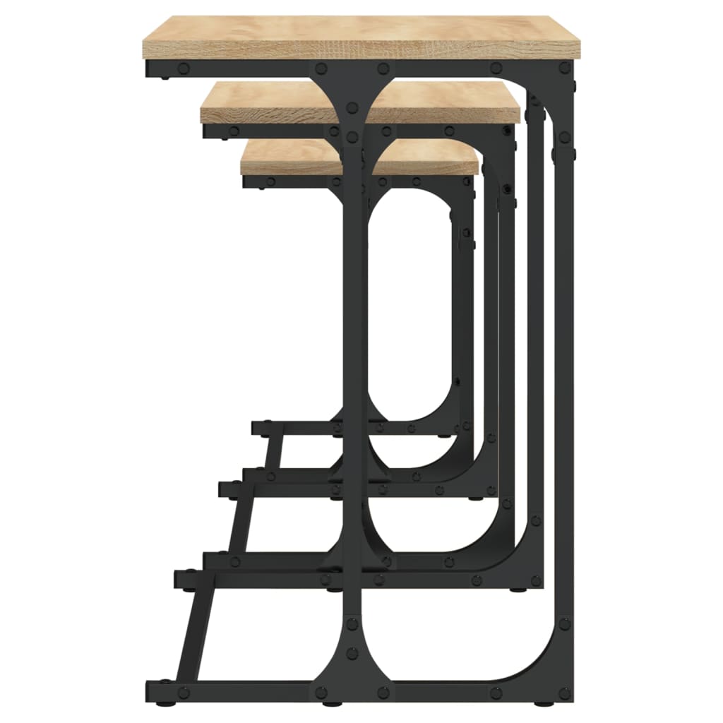 Nesting Coffee Tables 3 pcs Sonoma Oak Engineered Wood