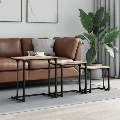 Nesting Coffee Tables 3 pcs Sonoma Oak Engineered Wood
