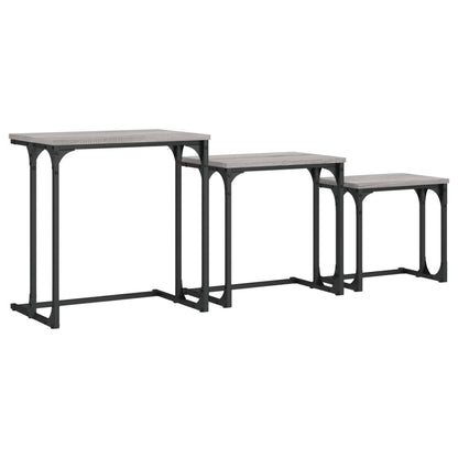 Nesting Coffee Tables 3 pcs Grey Sonoma Engineered Wood