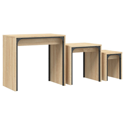 Nesting Coffee Tables 3 pcs Sonoma Oak Engineered Wood