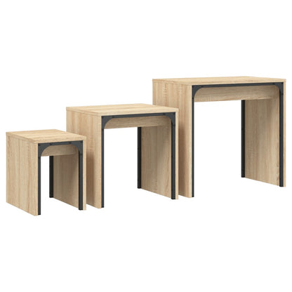Nesting Coffee Tables 3 pcs Sonoma Oak Engineered Wood