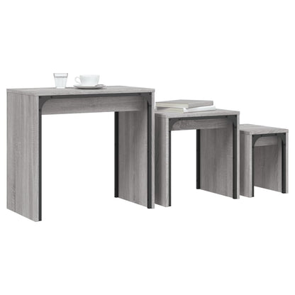 Nesting Coffee Tables 3 pcs Grey Sonoma Engineered Wood