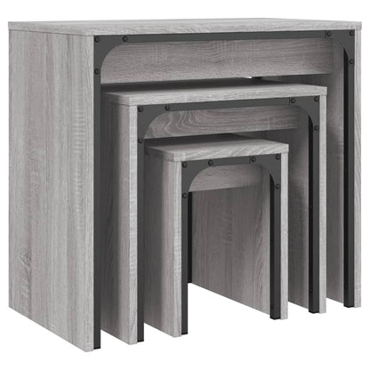 Nesting Coffee Tables 3 pcs Grey Sonoma Engineered Wood