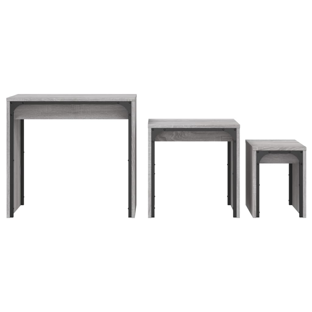 Nesting Coffee Tables 3 pcs Grey Sonoma Engineered Wood