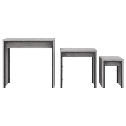 Nesting Coffee Tables 3 pcs Grey Sonoma Engineered Wood