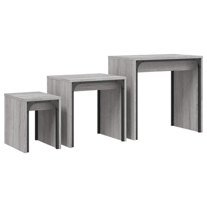 Nesting Coffee Tables 3 pcs Grey Sonoma Engineered Wood