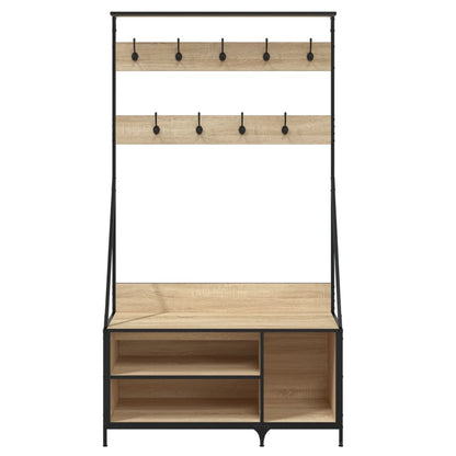 Clothes Rack with Shoe Storage Sonoma Oak 100x41x184 cm