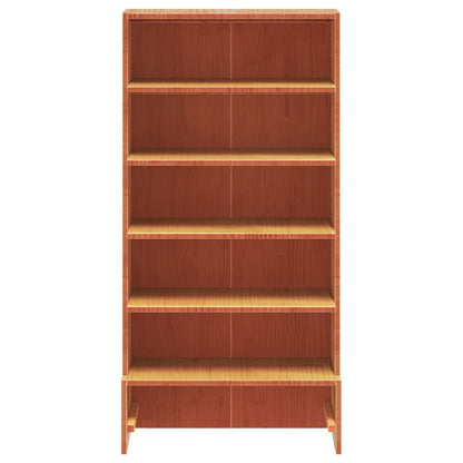 Shoe Cabinet Wax Brown 52x30x104 cm Solid Wood Pine