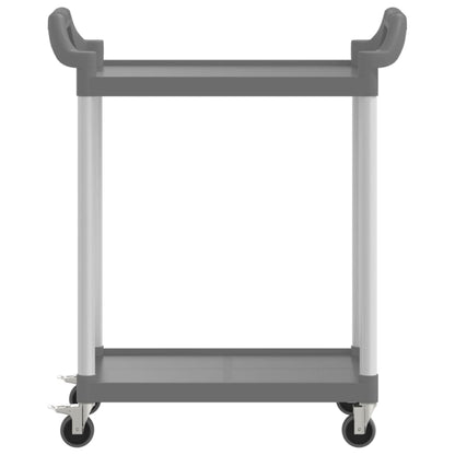 2-Tier Trolley Grey 81x41x92 cm Aluminium