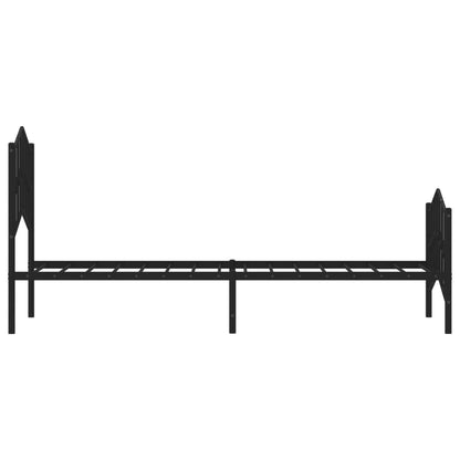 Metal Bed Frame without Mattress with Footboard Black 80x200cm