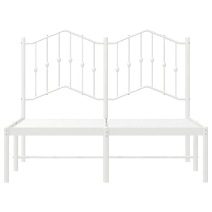 Metal Bed Frame without Mattress with Headboard White 120x190cm