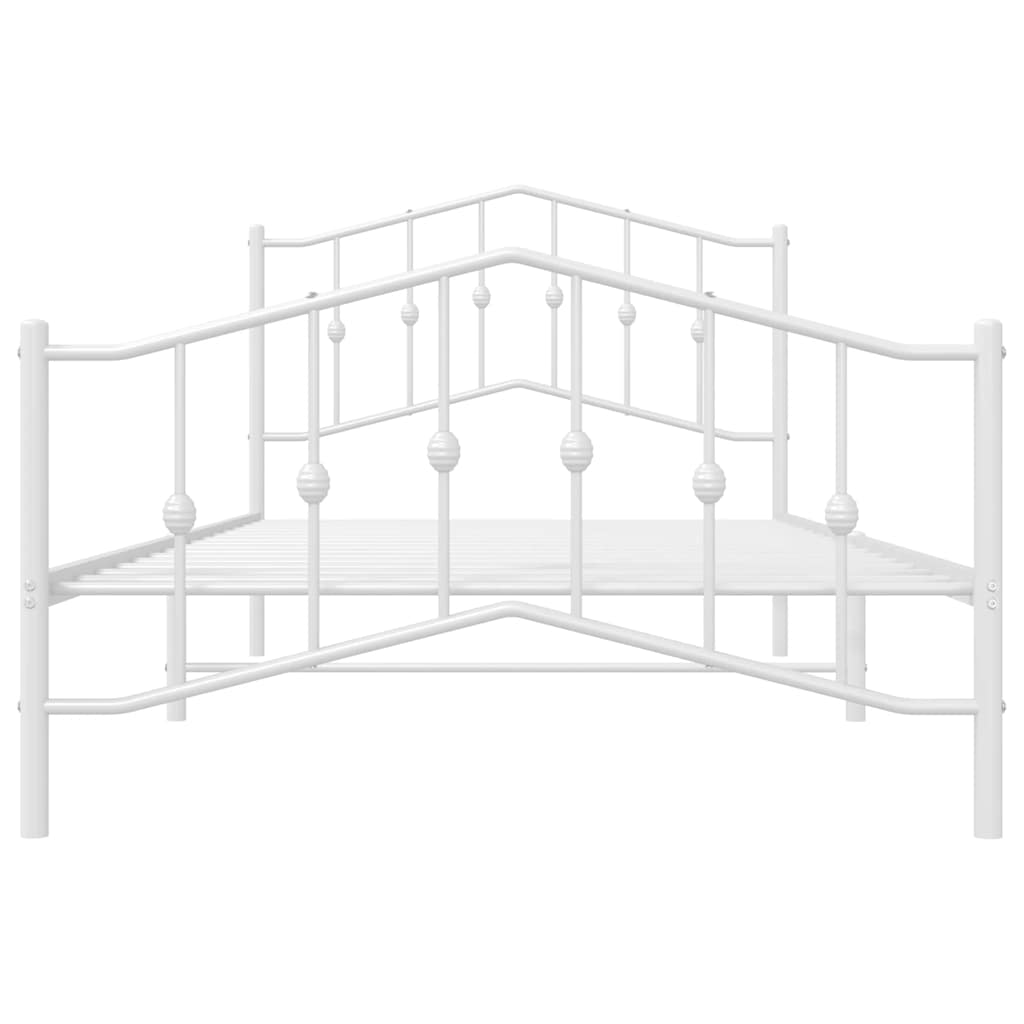 Metal Bed Frame without Mattress with Footboard White 100x200cm