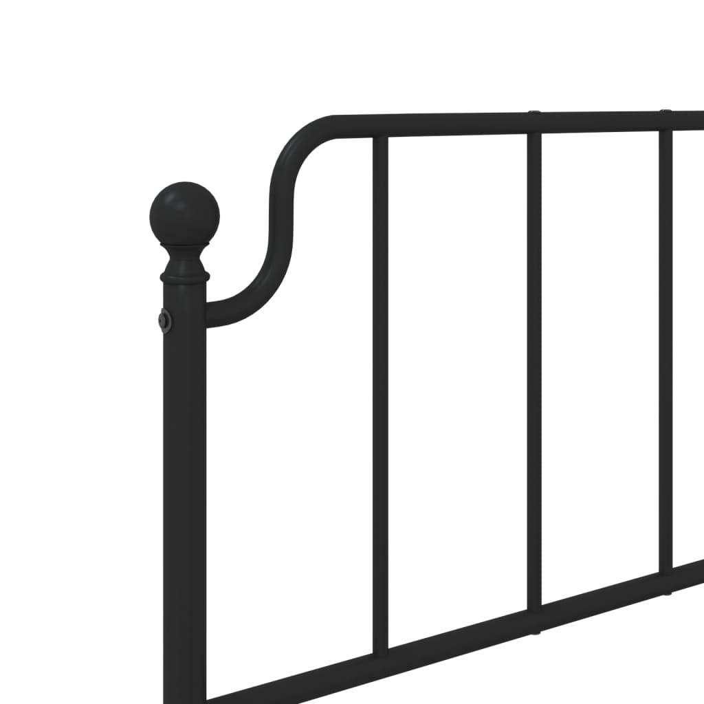 Metal Bed Frame without Mattress with Footboard Black 90x200cm