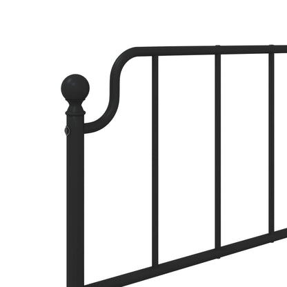 Metal Bed Frame without Mattress with Footboard Black 90x200cm