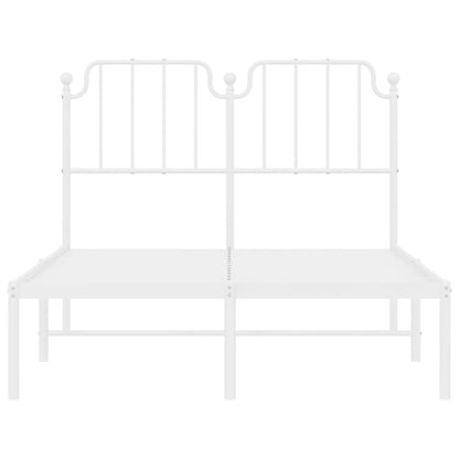 Metal Bed Frame without Mattress with Headboard White 120x200cm