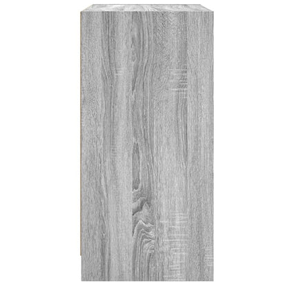 Side Cabinet with Glass Doors Grey Sonoma 68x37x75.5 cm