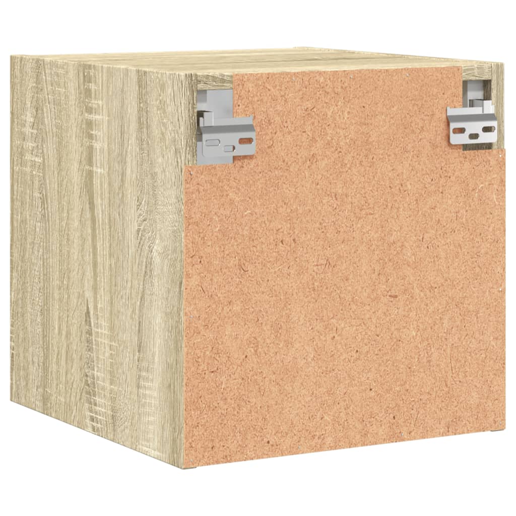 Bedside Cabinets with Glass Doors 2 pcs Sonoma Oak 35x37x35 cm