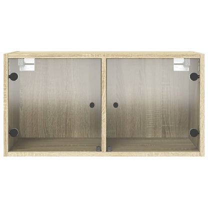 Wall Cabinets with Glass Doors 2 pcs Sonoma Oak 68.5x37x35 cm