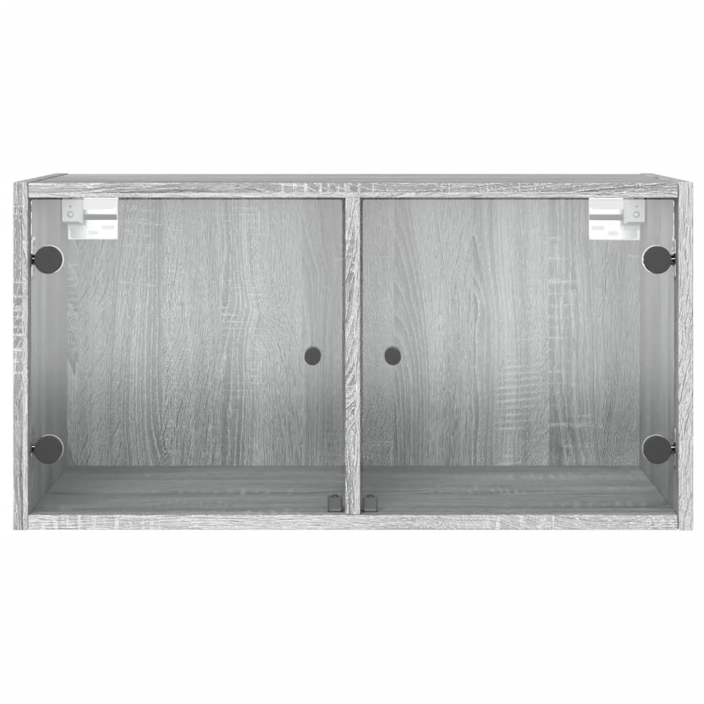 Wall Cabinets with Glass Doors 2 pcs Grey Sonoma 68.5x37x35 cm