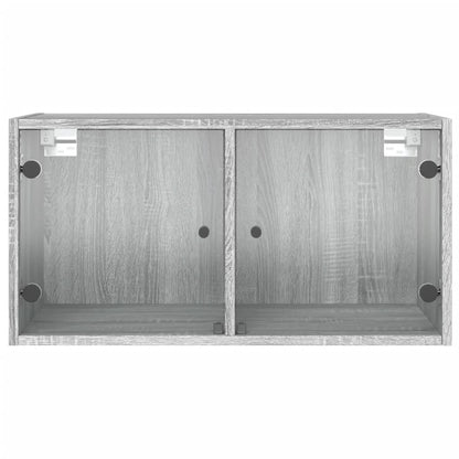 Wall Cabinets with Glass Doors 2 pcs Grey Sonoma 68.5x37x35 cm