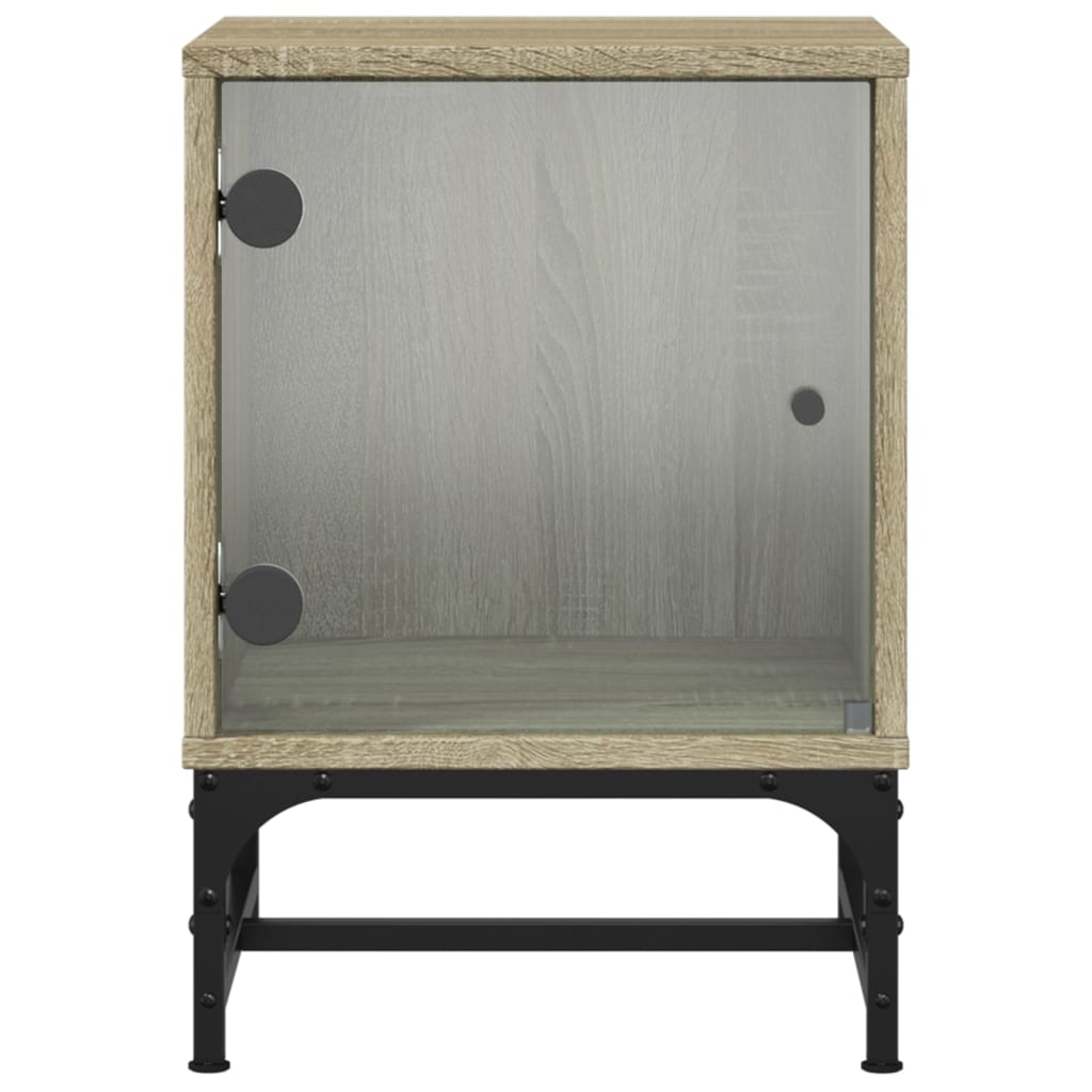 Bedside Cabinets with Glass Doors 2 pcs Sonoma Oak 35x37x50 cm