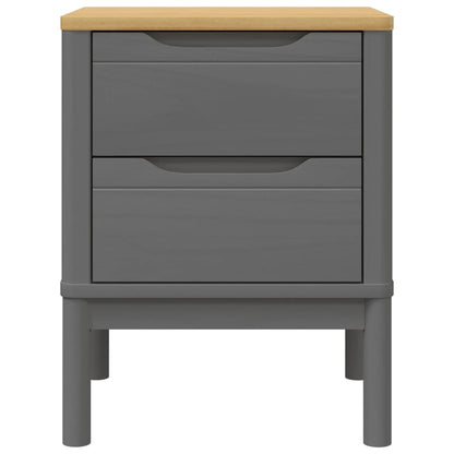 Bedside Cabinet FLORO Grey 45x39x57 cm Solid Wood Pine