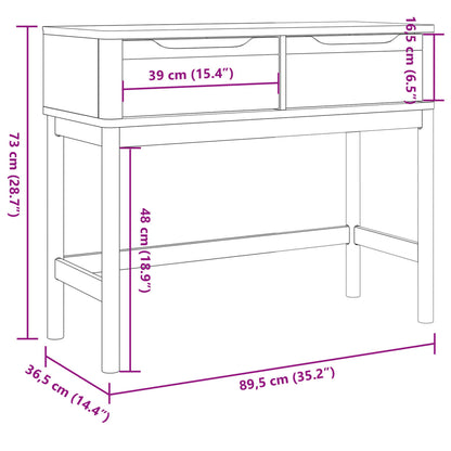 Console Table FLORO Wax Brown 89.5x36.5x73 cm Solid Wood Pine