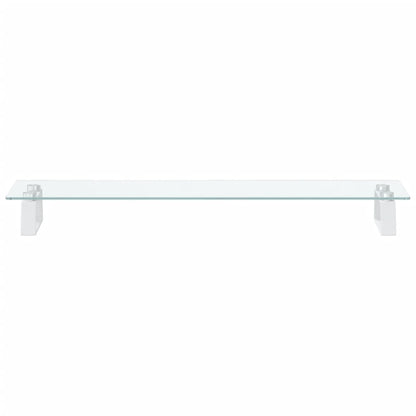 Monitor Stand White 80x20x8 cm Tempered Glass and Metal