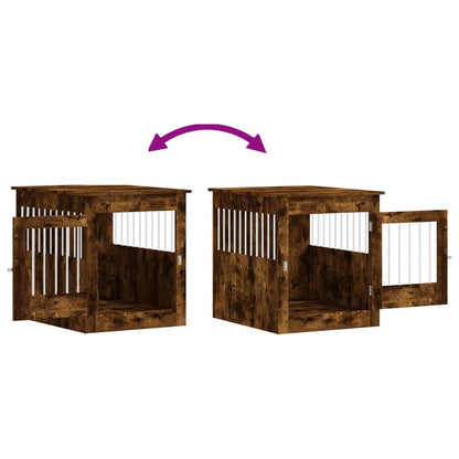 Dog Crate Furniture Smoked Oak 64.5x80x71 cm Engineered Wood