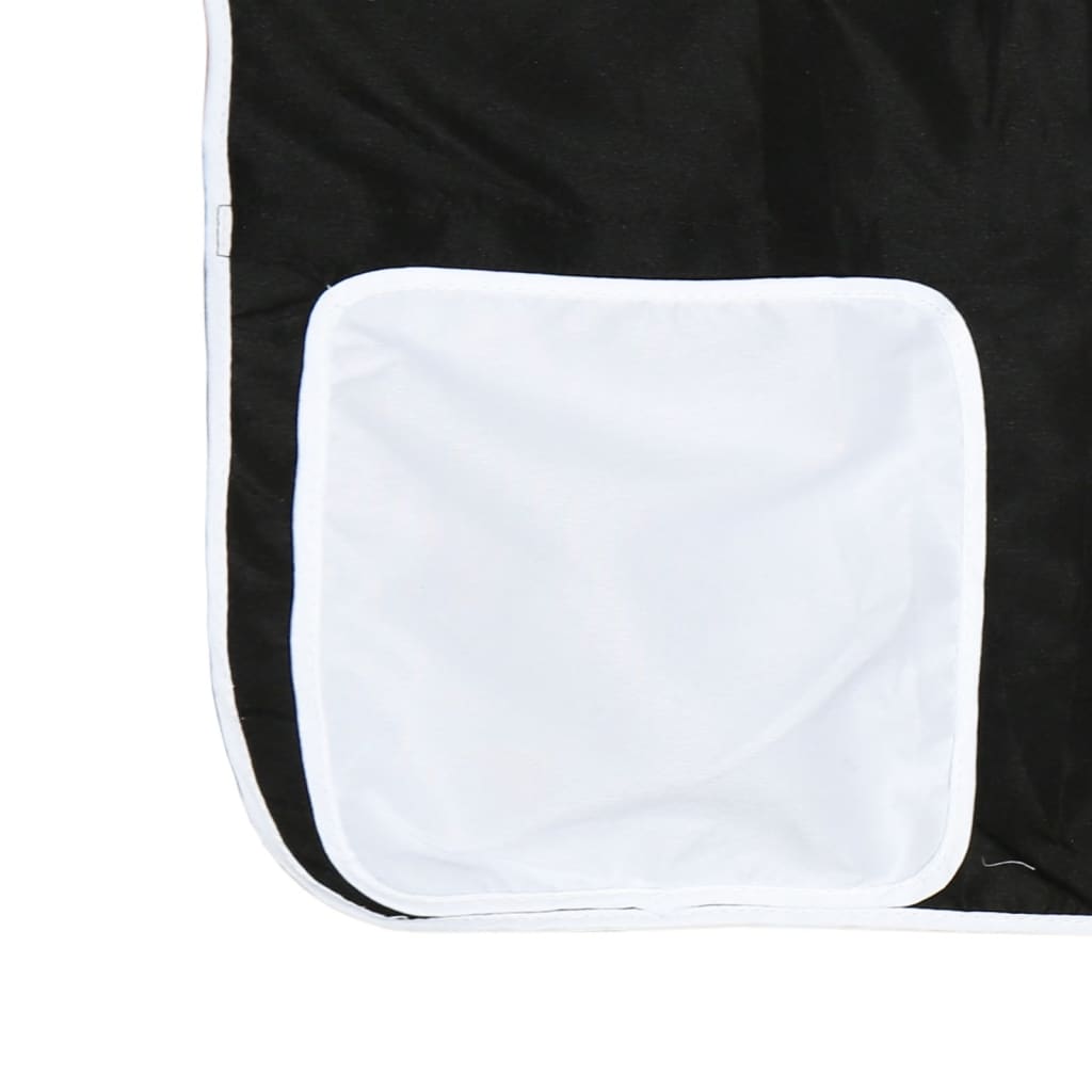 Kids' Loft Bed with Curtains without Mattress White&Black 80x200cm