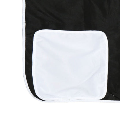 Kids' Loft Bed with Curtains without Mattress White&Black 80x200cm
