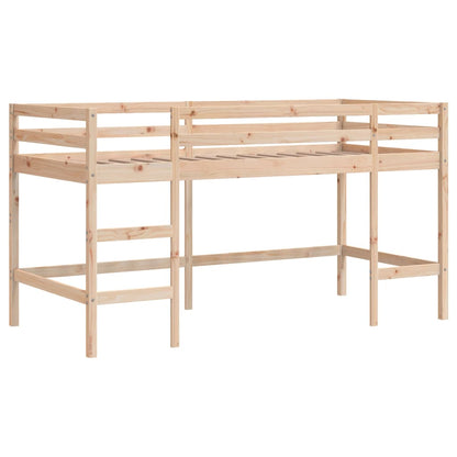 Kids' Loft Bed with Curtains without Mattress Blue 80x200cm