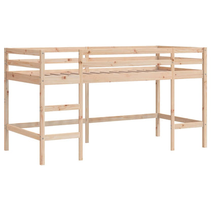 Kids' Loft Bed with Curtains without Mattress Blue 90x190cm
