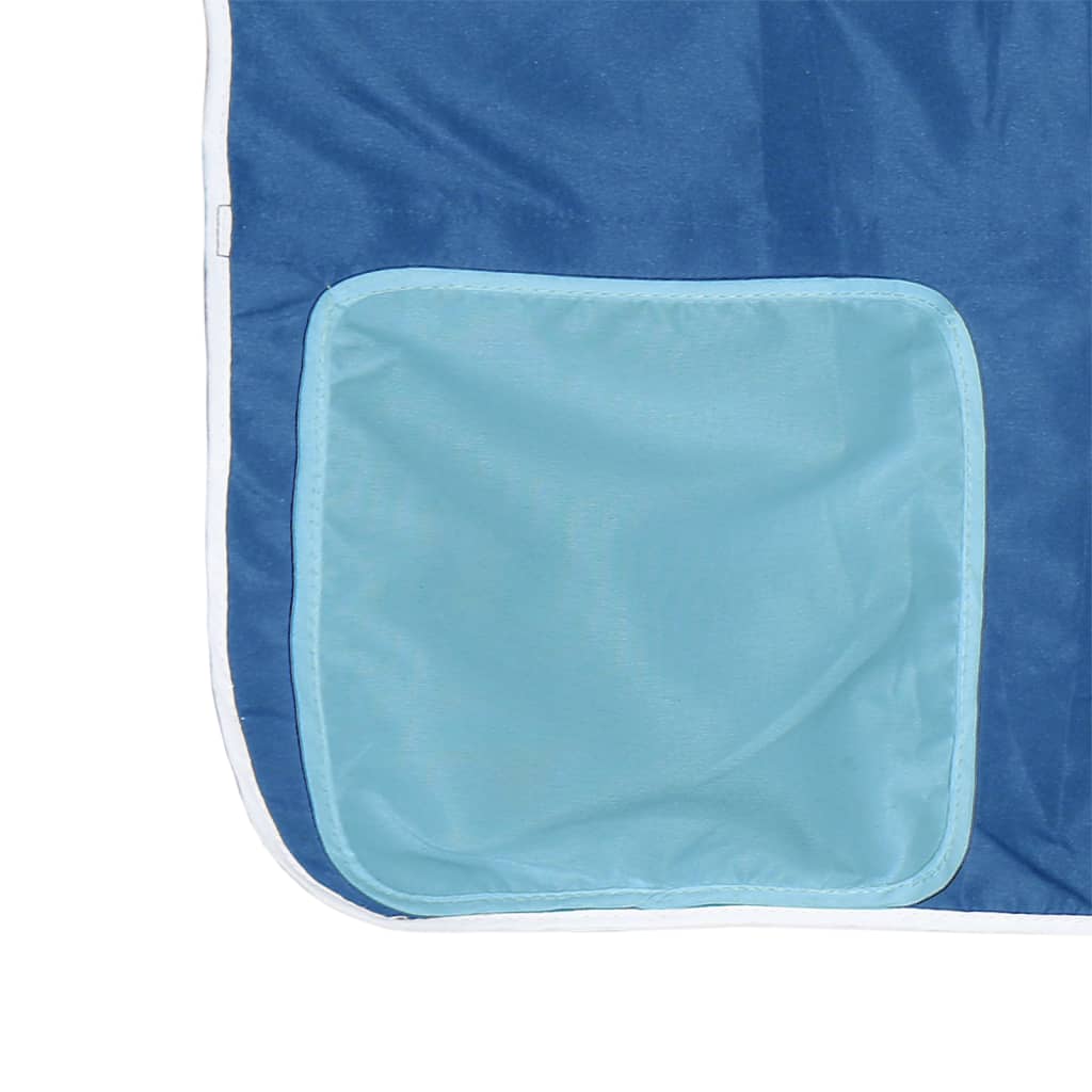 Kids' Loft Bed with Curtains without Mattress Blue 90x190cm